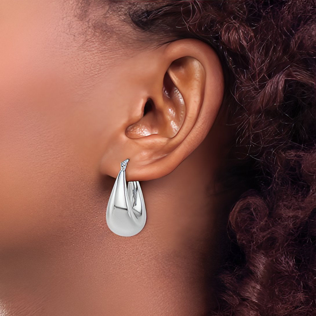 Puffed Oval Hoop Earrings