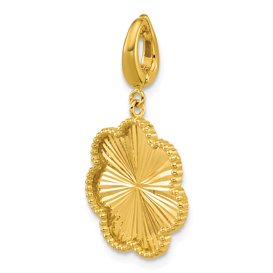 Beaded Diamond Cut Flower Pendant