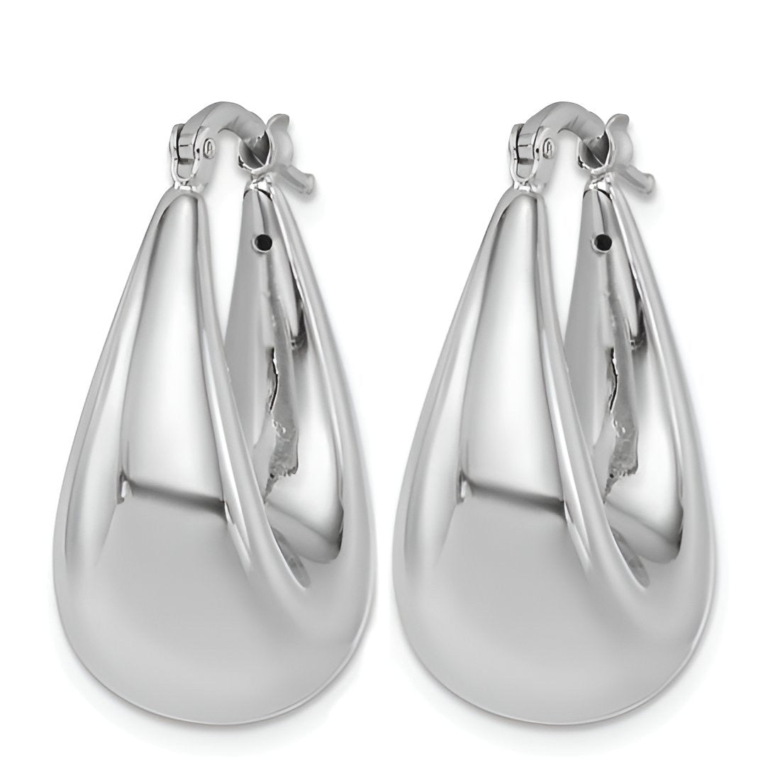 Puffed Oval Hoop Earrings