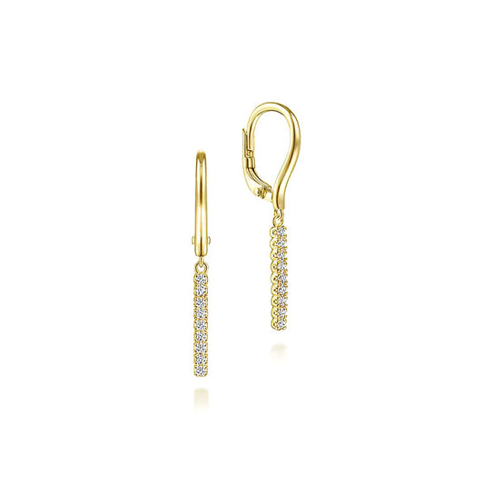 Diamond Bar Drop Earrings