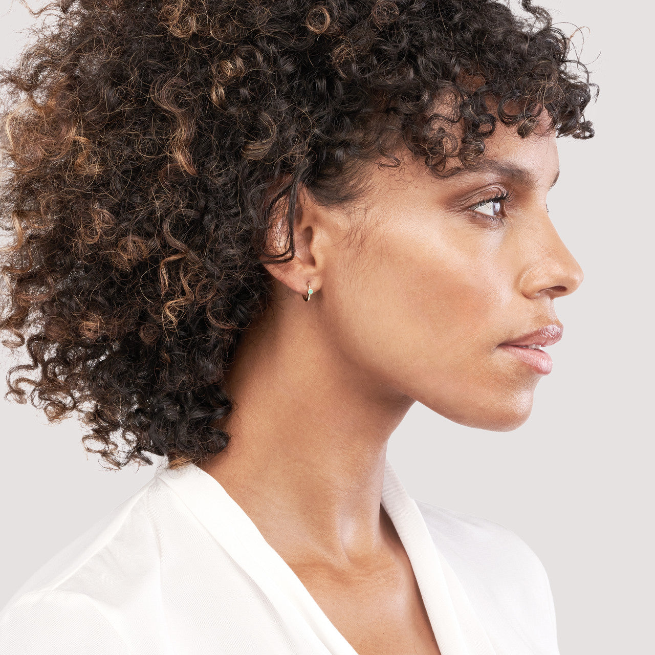 Emerald Bezel Hoop Earrings