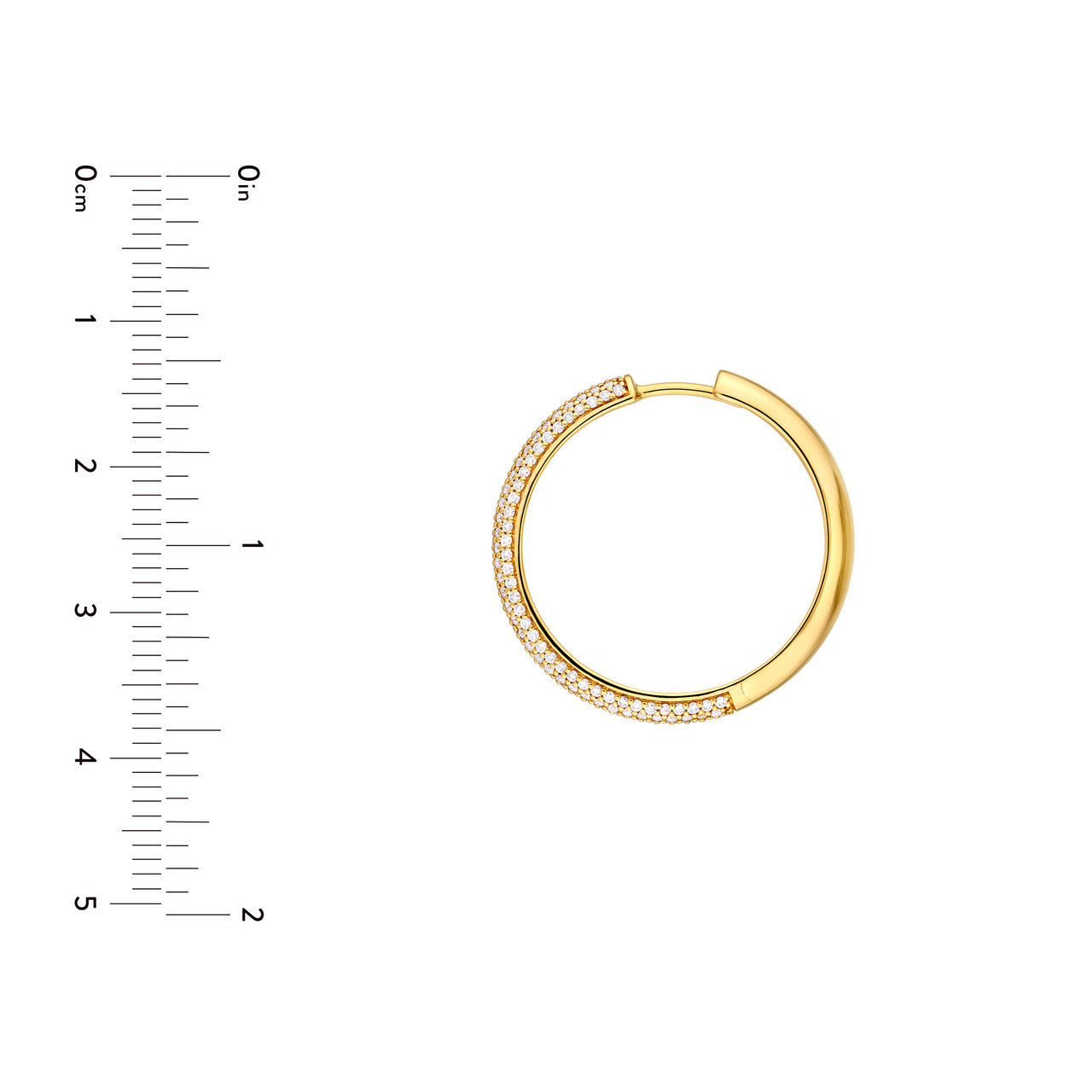 5 Row Diamond Pave Hoop Earrings