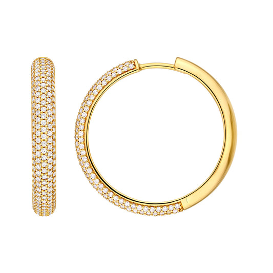 5 Row Diamond Pave Hoop Earrings