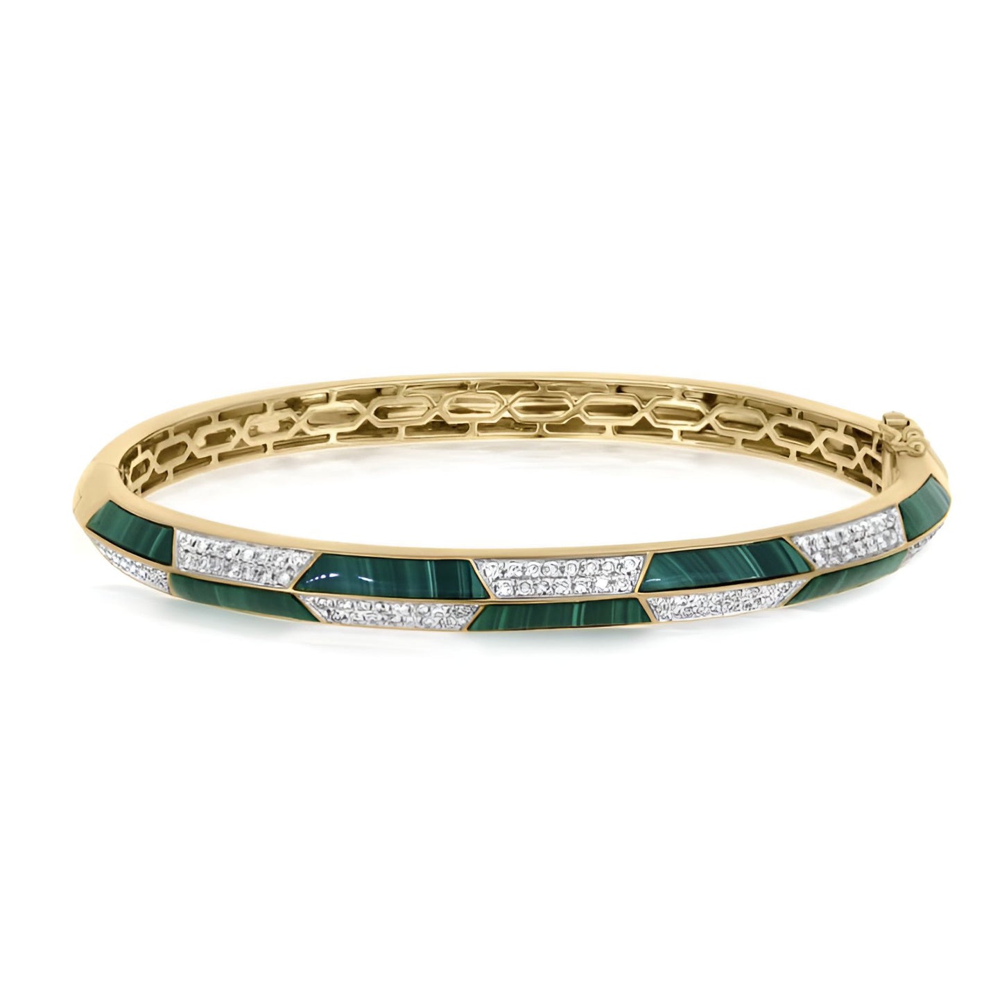 Malachite and Diamond Bangle