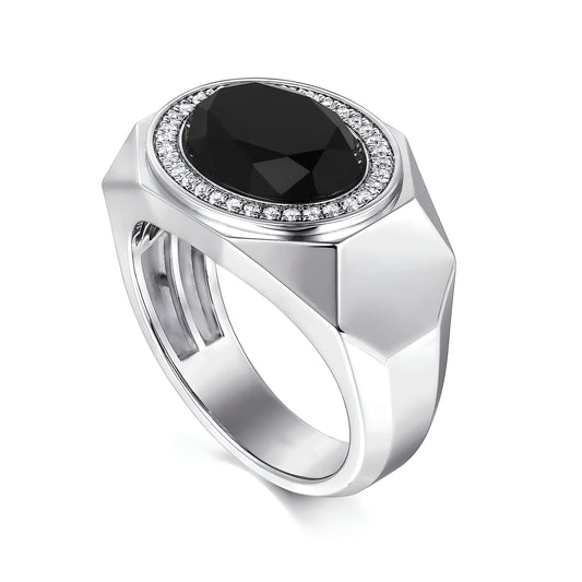 Onyx and Diamond Ring