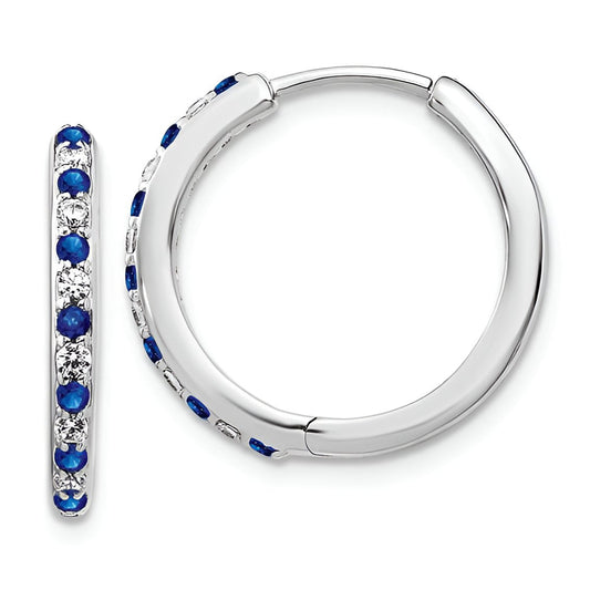 Sapphire and Diamond Hoop Earrings
