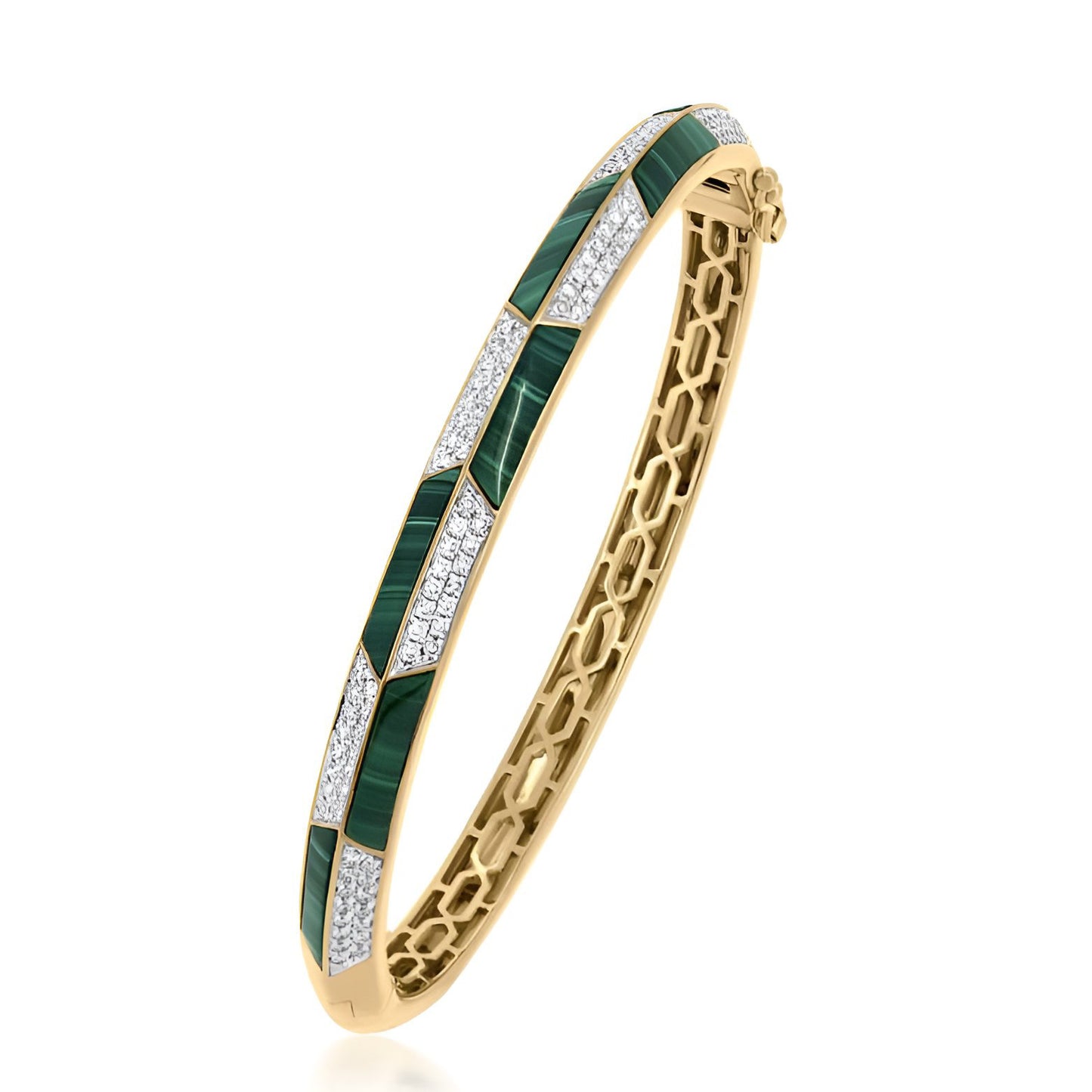 Malachite and Diamond Bangle