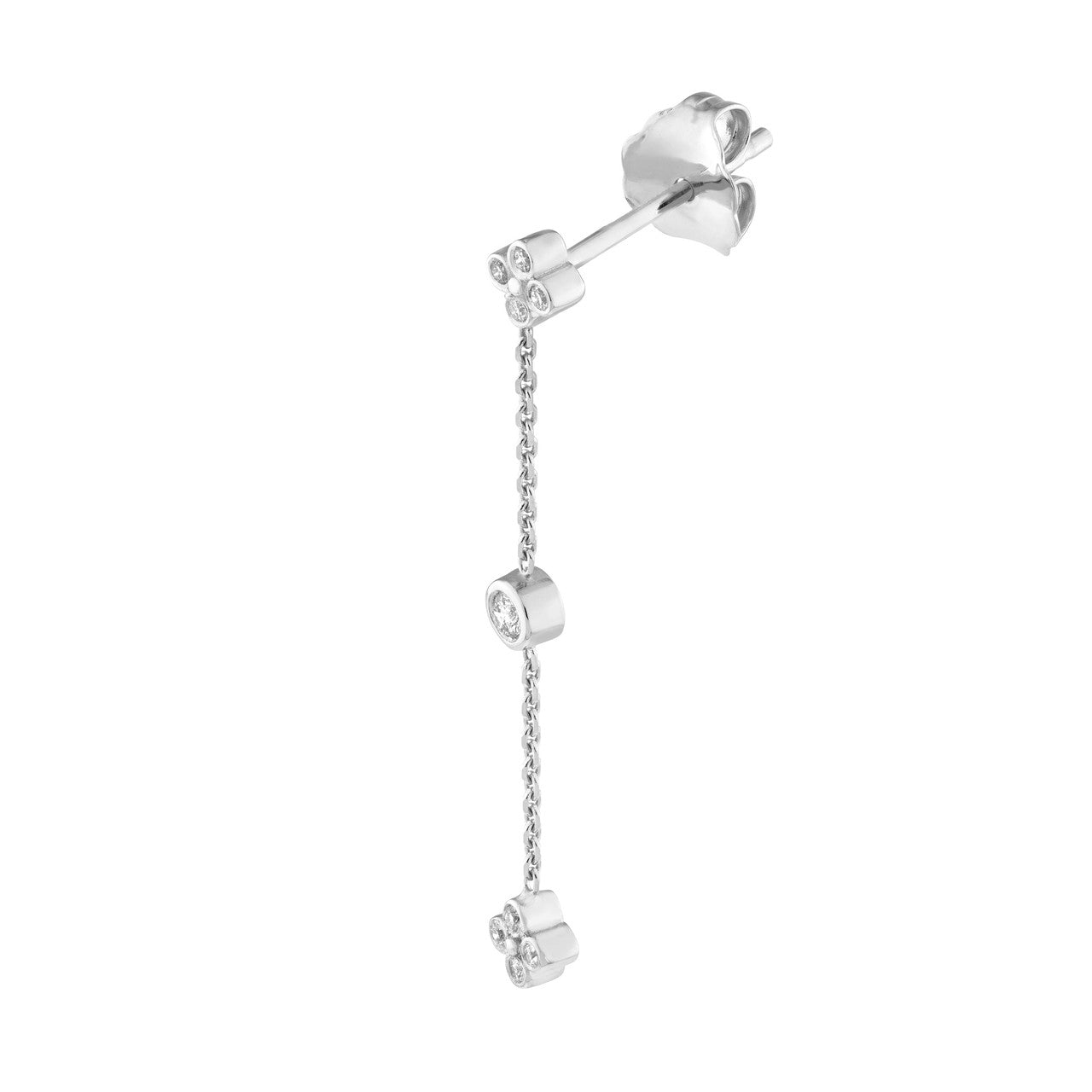 Diamond Bezel and Cluster Dangling Earrings