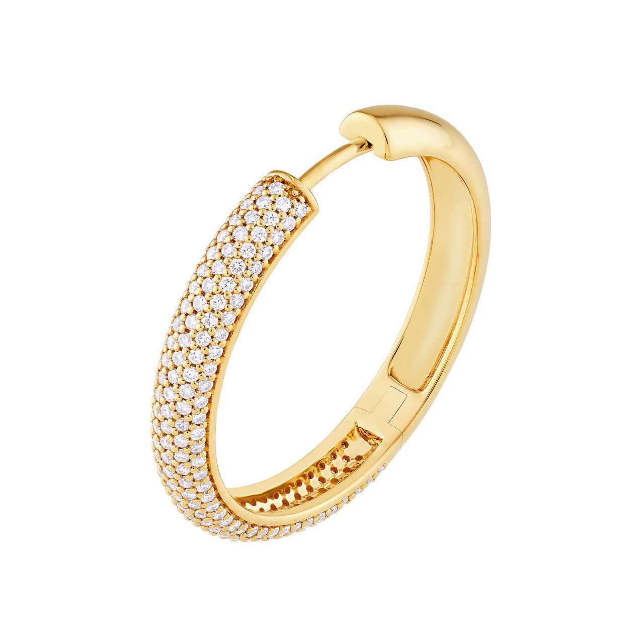 5 Row Diamond Pave Hoop Earrings