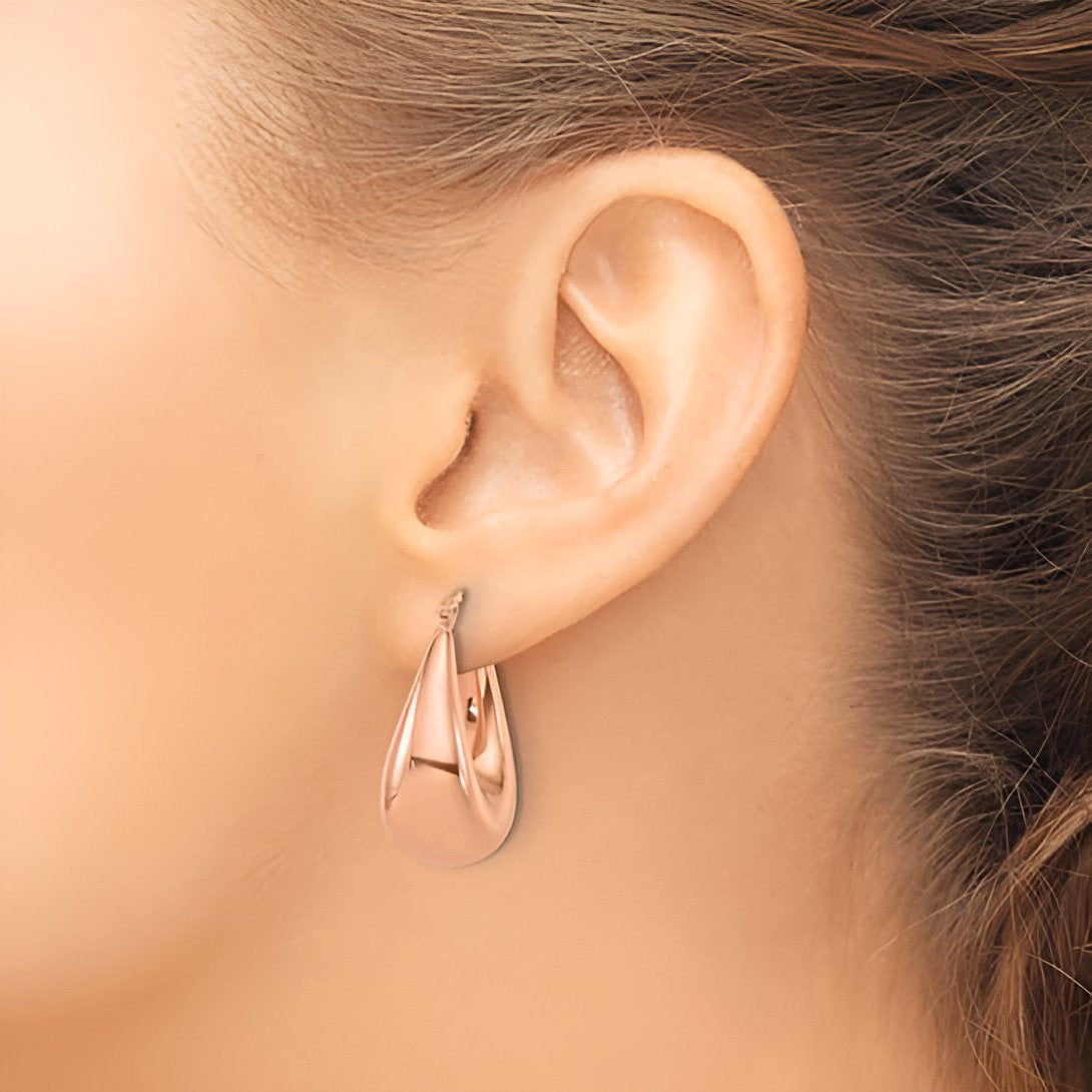 Puffed Oval Hoop Earrings