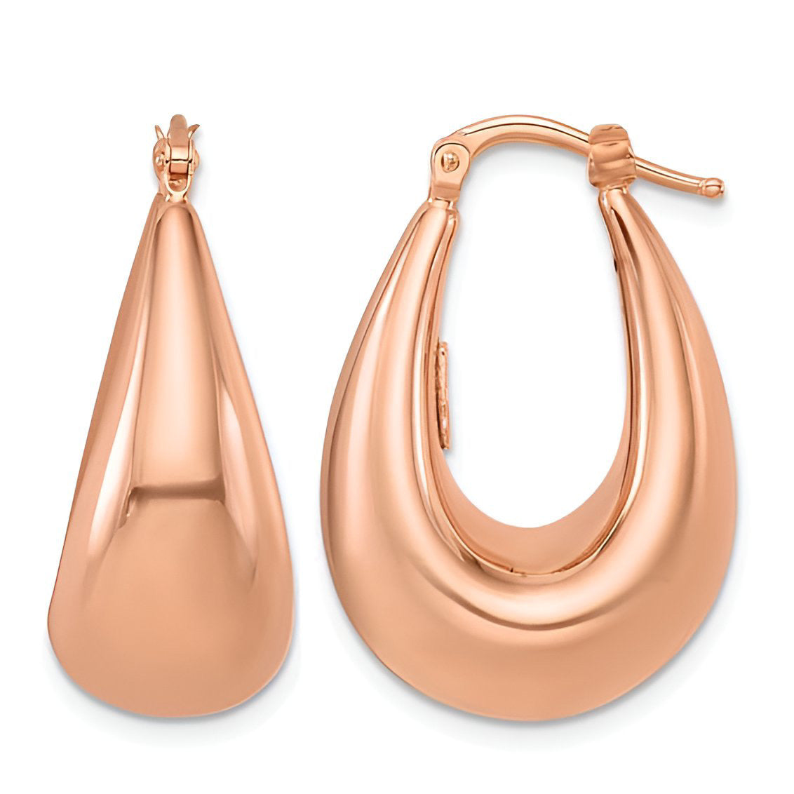 Puffed Oval Hoop Earrings