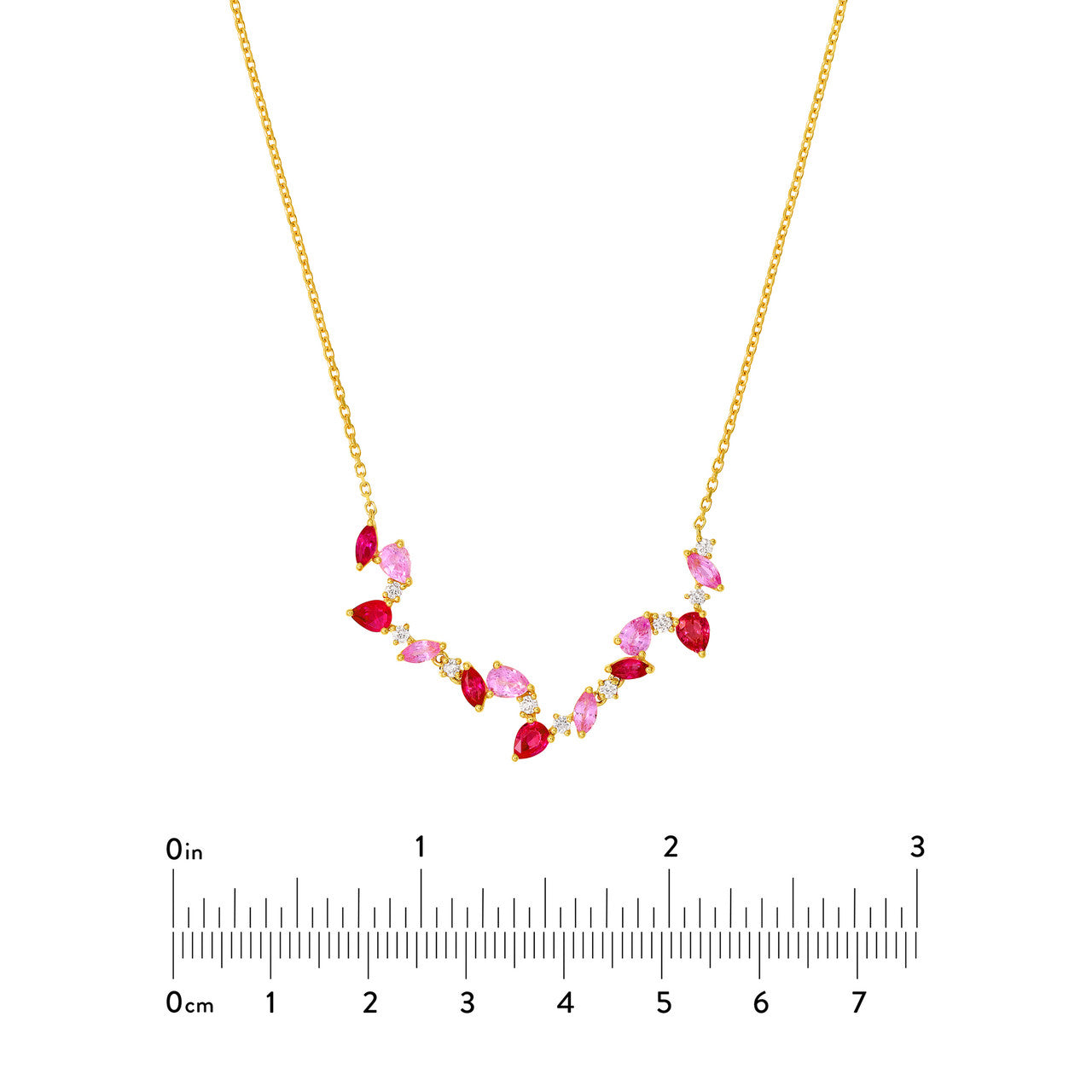 Sapphire and Ruby Blossom Necklace