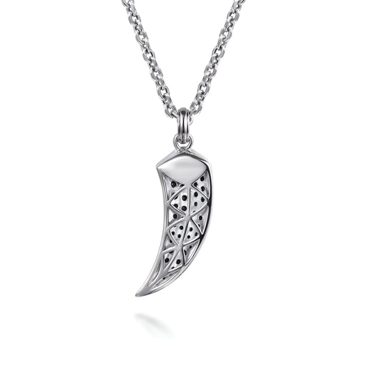 Black Spinel Horn Necklace