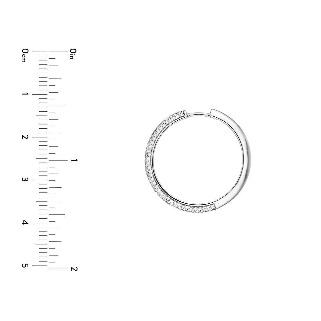 5 Row Diamond Pave Hoop Earrings