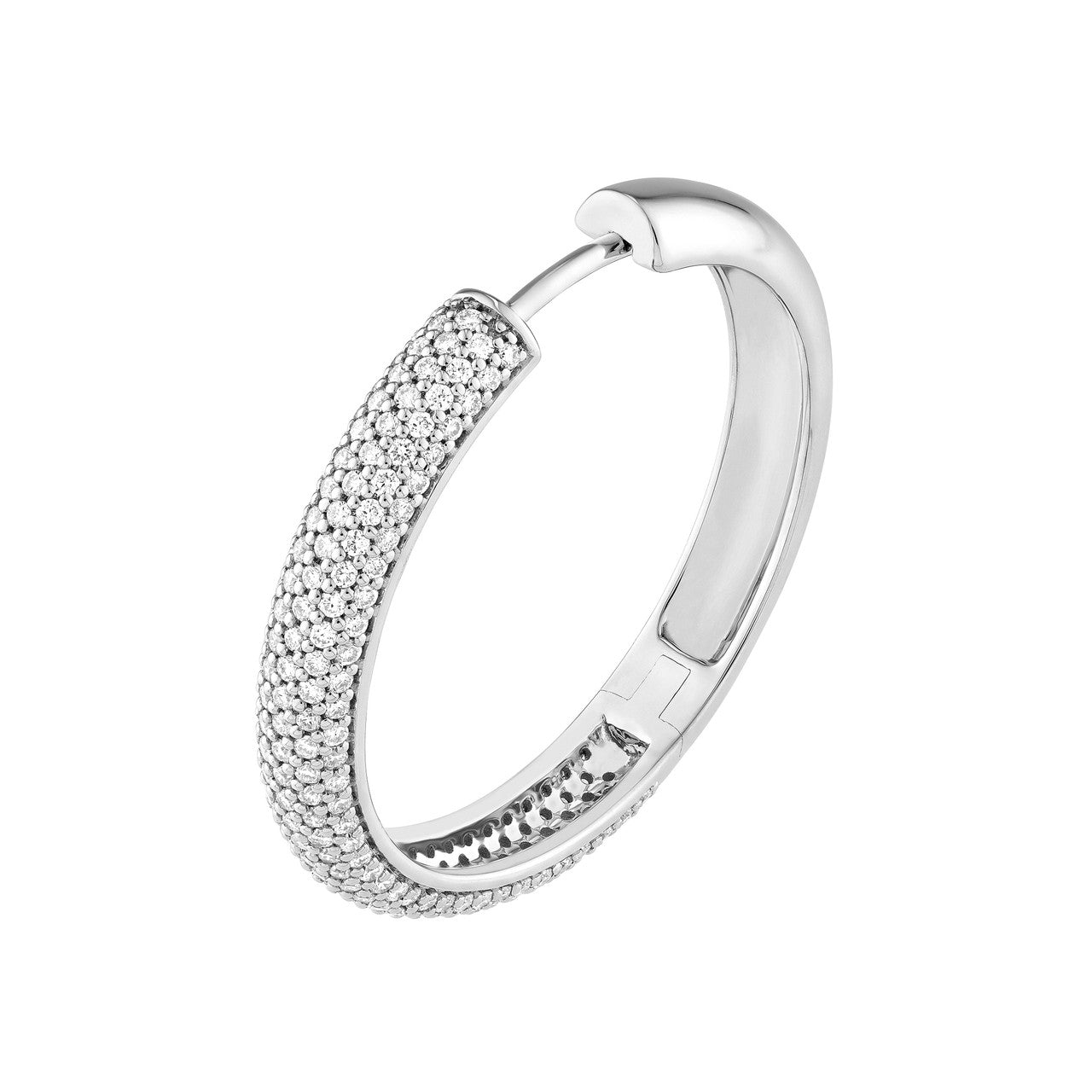 5 Row Diamond Pave Hoop Earrings