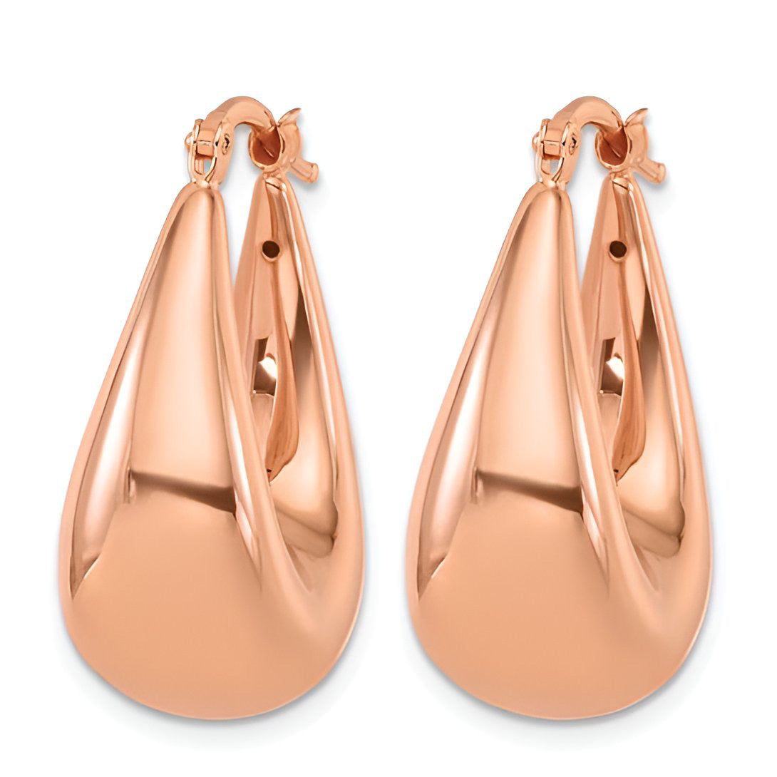Puffed Oval Hoop Earrings