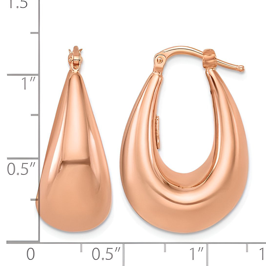 Puffed Oval Hoop Earrings