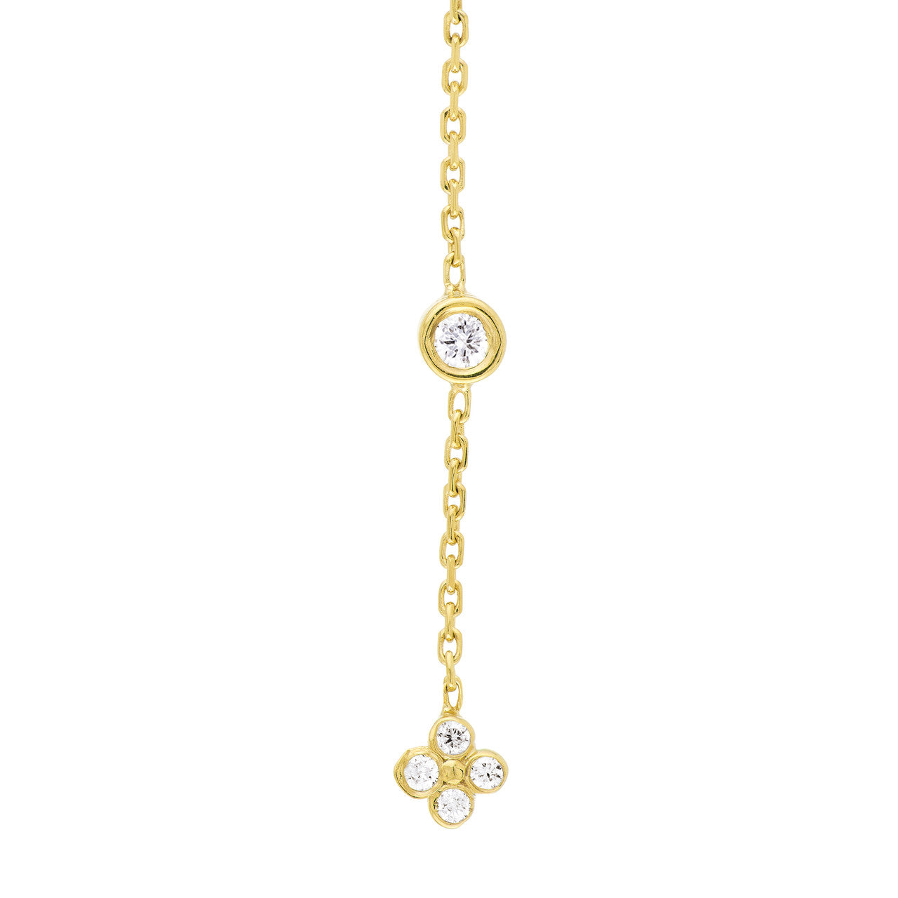 Diamond Bezel and Cluster Dangling Earrings