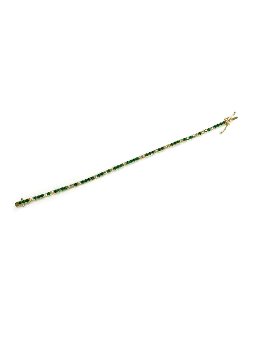 Emerald and Diamond Tennis Bracelet