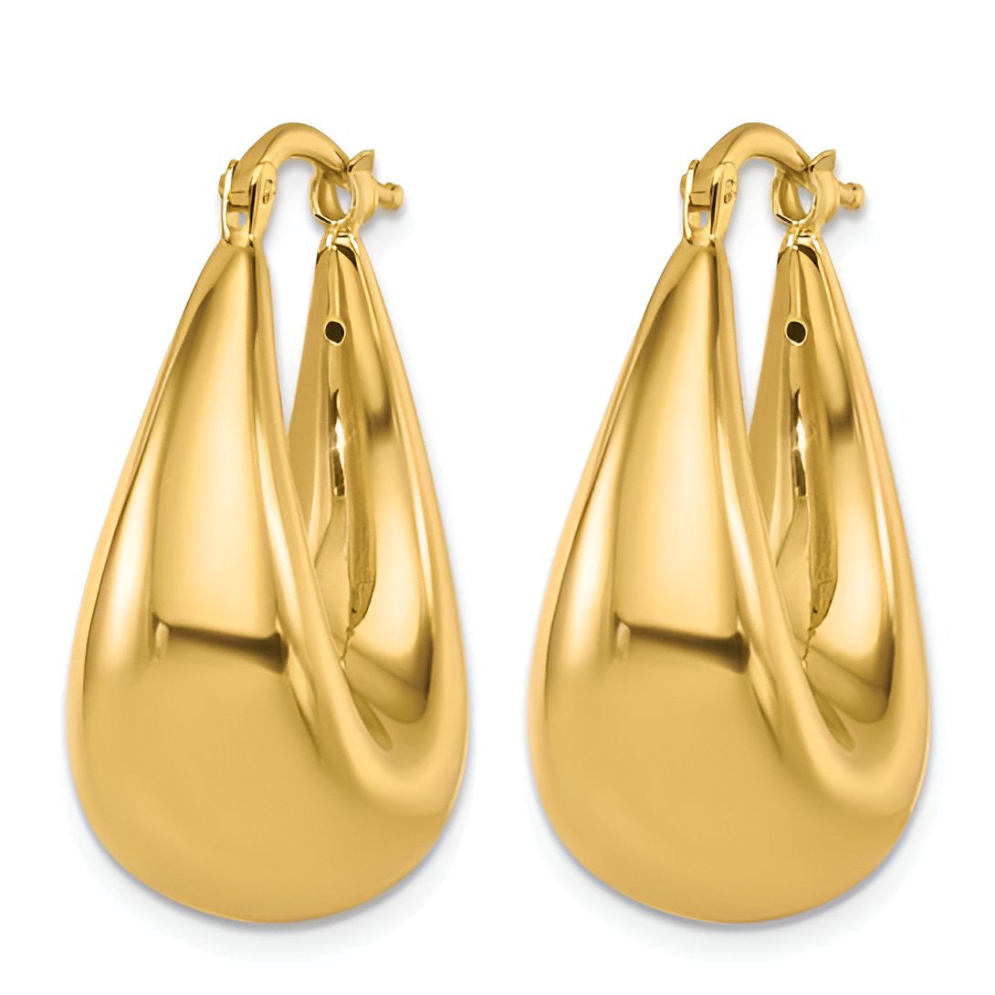 Puffed Oval Hoop Earrings