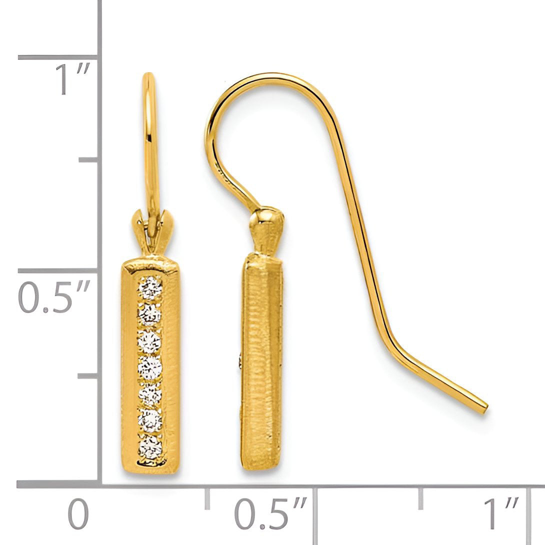 Dangling Diamond Bar Earrings