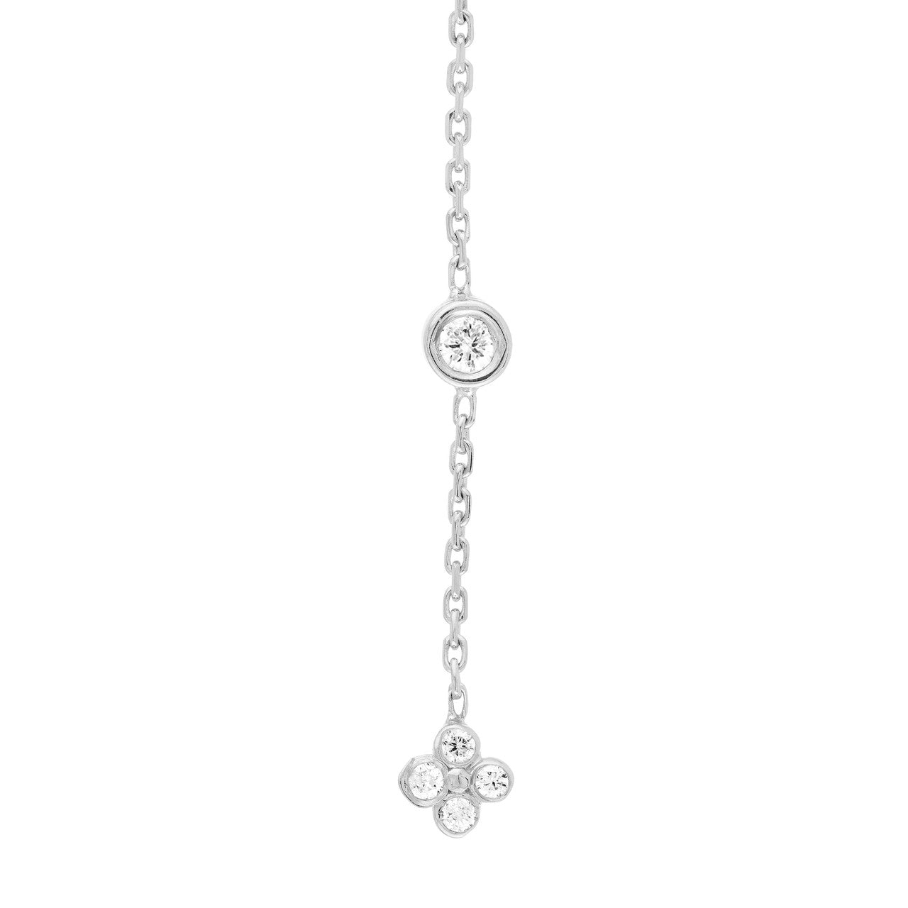 Diamond Bezel and Cluster Dangling Earrings