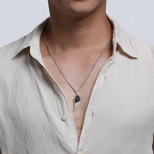 Black Spinel Wing Necklace