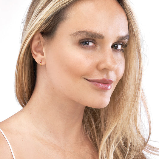 Ruby Bezel Hoop Earrings