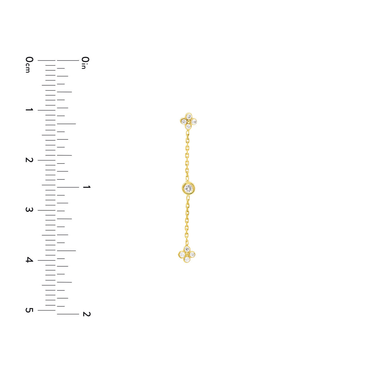 Diamond Bezel and Cluster Dangling Earrings
