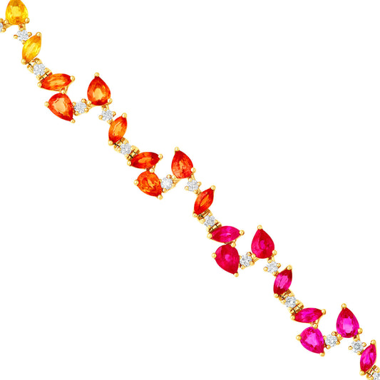 Sapphire Rainbow Blossom Bracelet