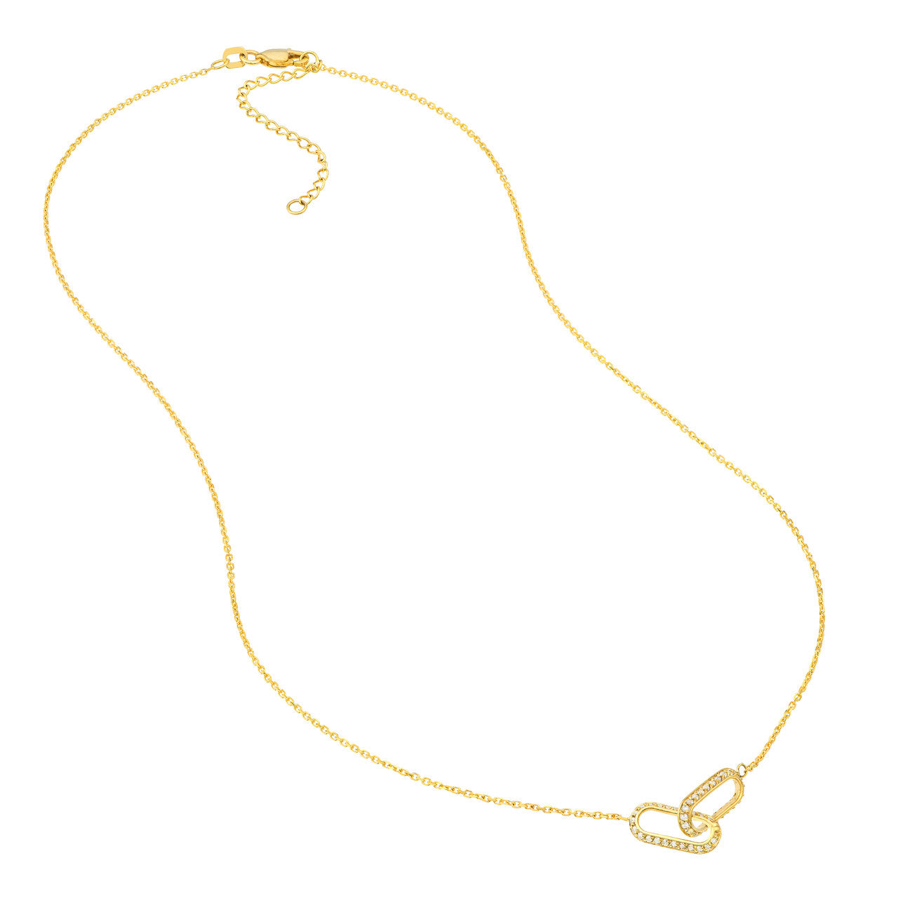 Diamond Paperclips Necklace