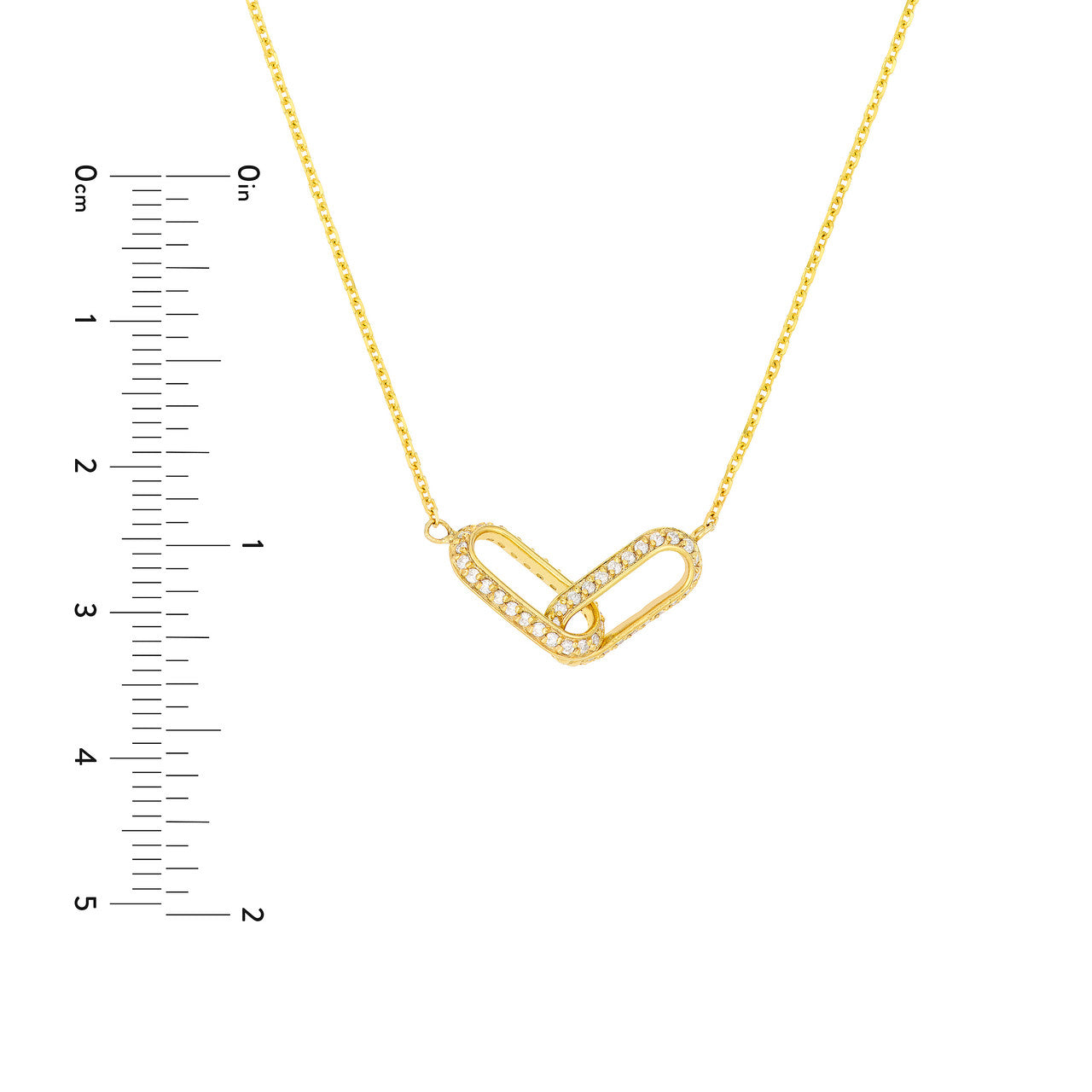 Diamond Paperclips Necklace