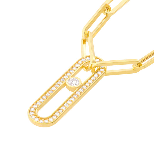 Diamond Pave Link Necklace