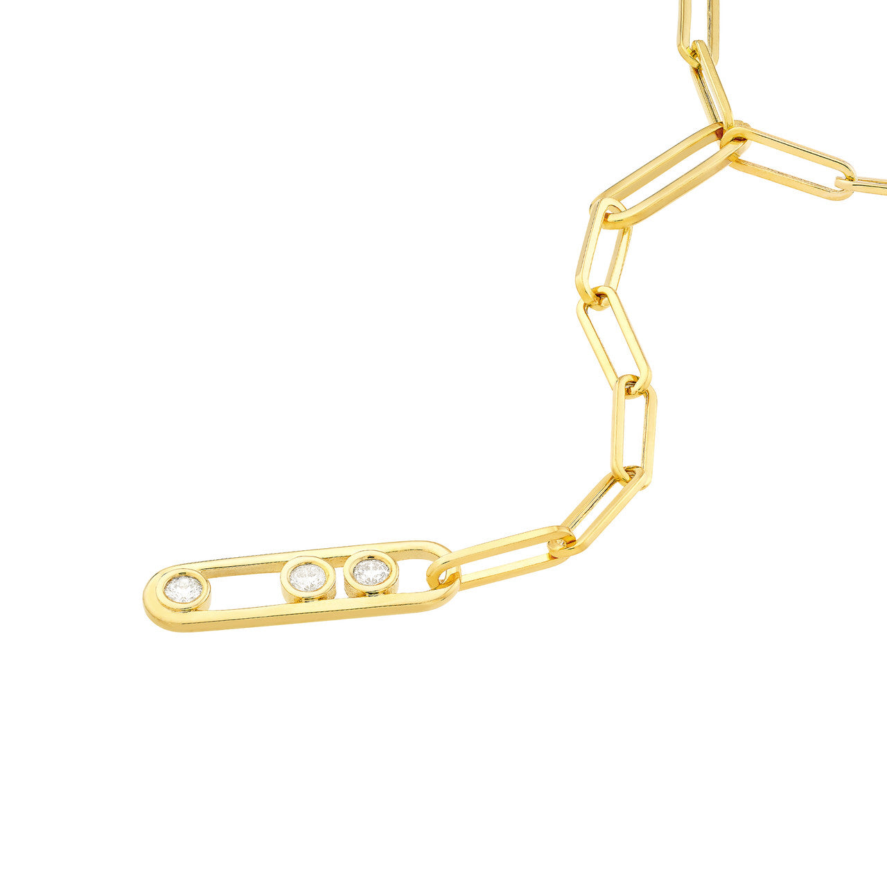 Diamond Trio Lariat Necklace