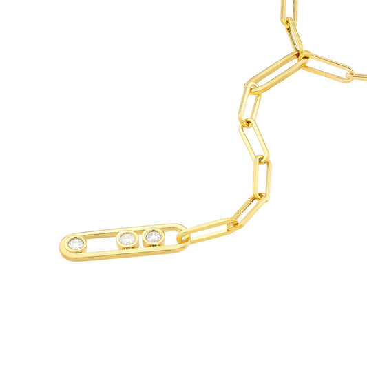 Diamond Trio Lariat Necklace