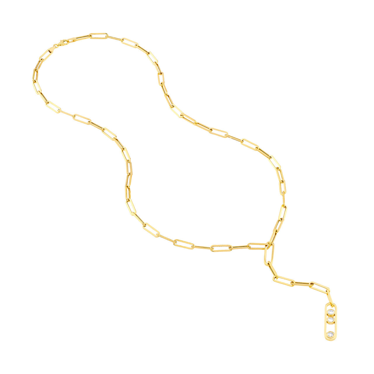 Diamond Trio Lariat Necklace
