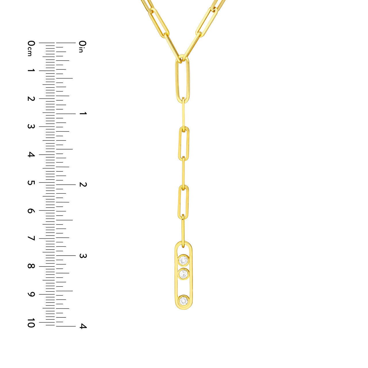 Diamond Trio Lariat Necklace