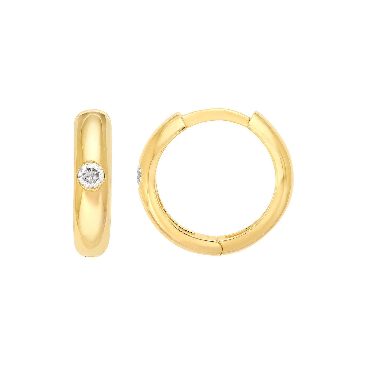 13mm Diamond Hoop Earrings