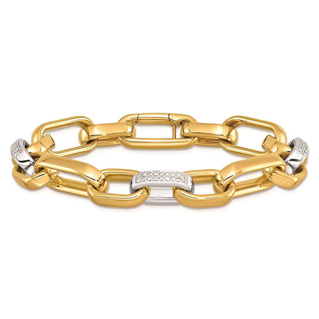 Diamond Oval Link Bracelet