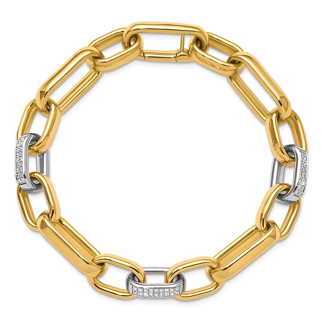 Diamond Oval Link Bracelet