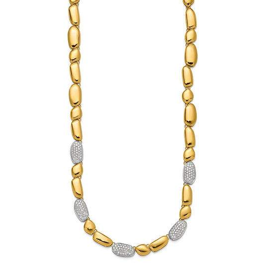 Diamond Pave Organic Link Necklace