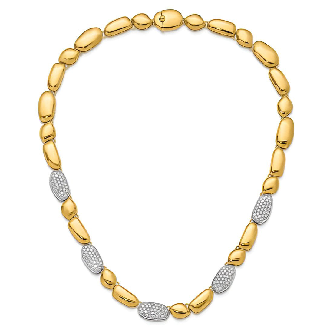 Diamond Pave Organic Link Necklace