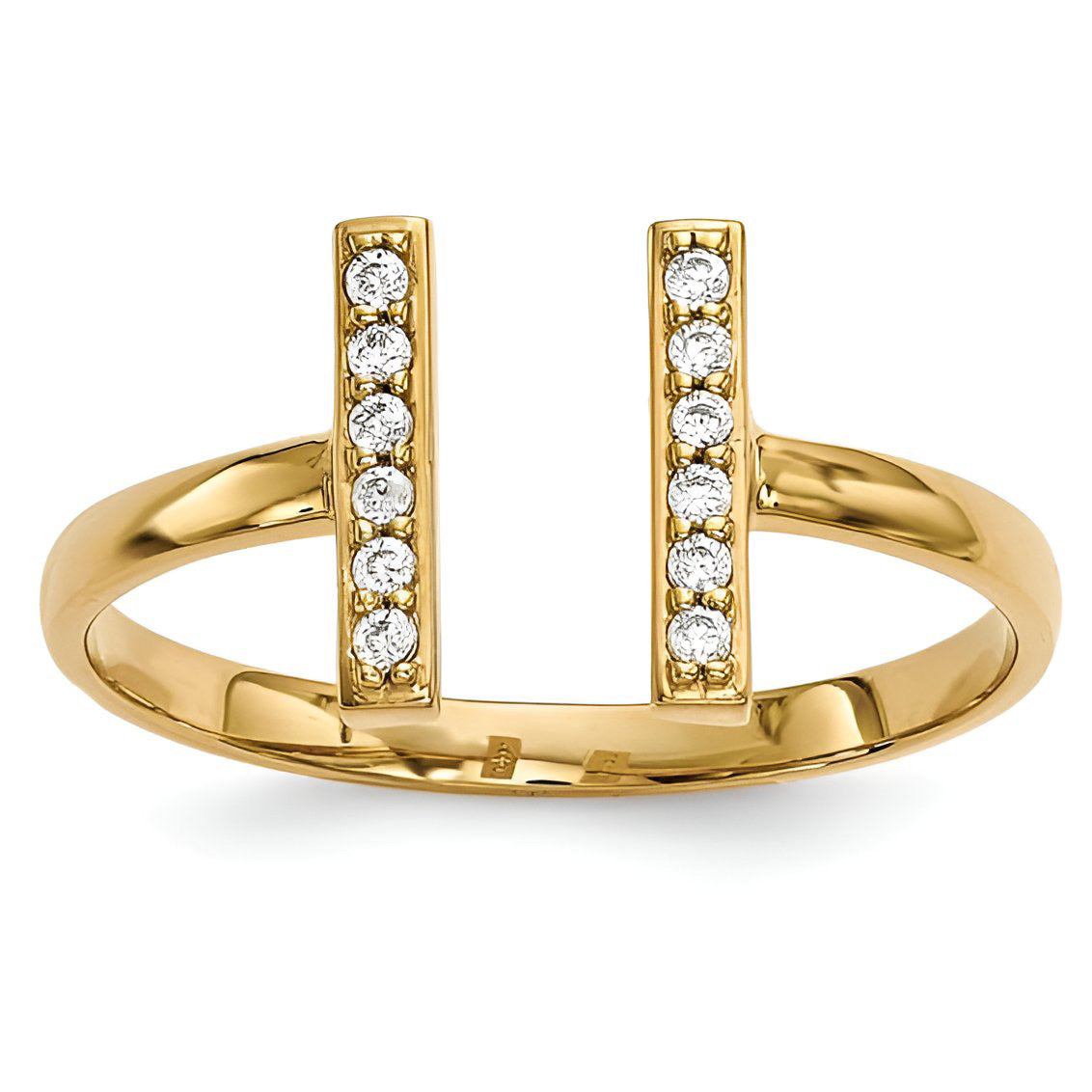 Double Diamond Bar Ring