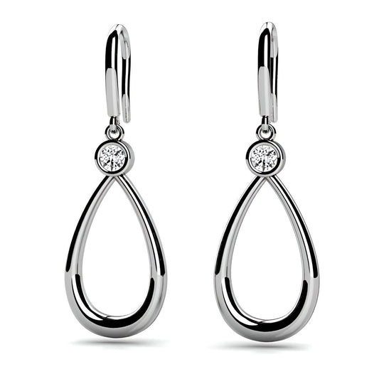 Teardrop Bezel Set Diamond Earrings