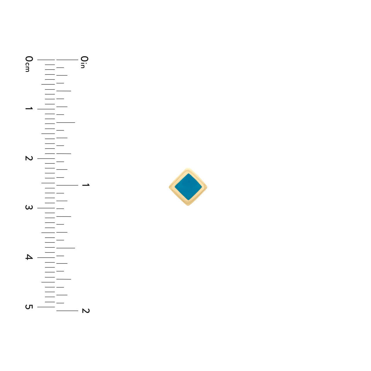 Turquoise Enamel Rhombus Studs