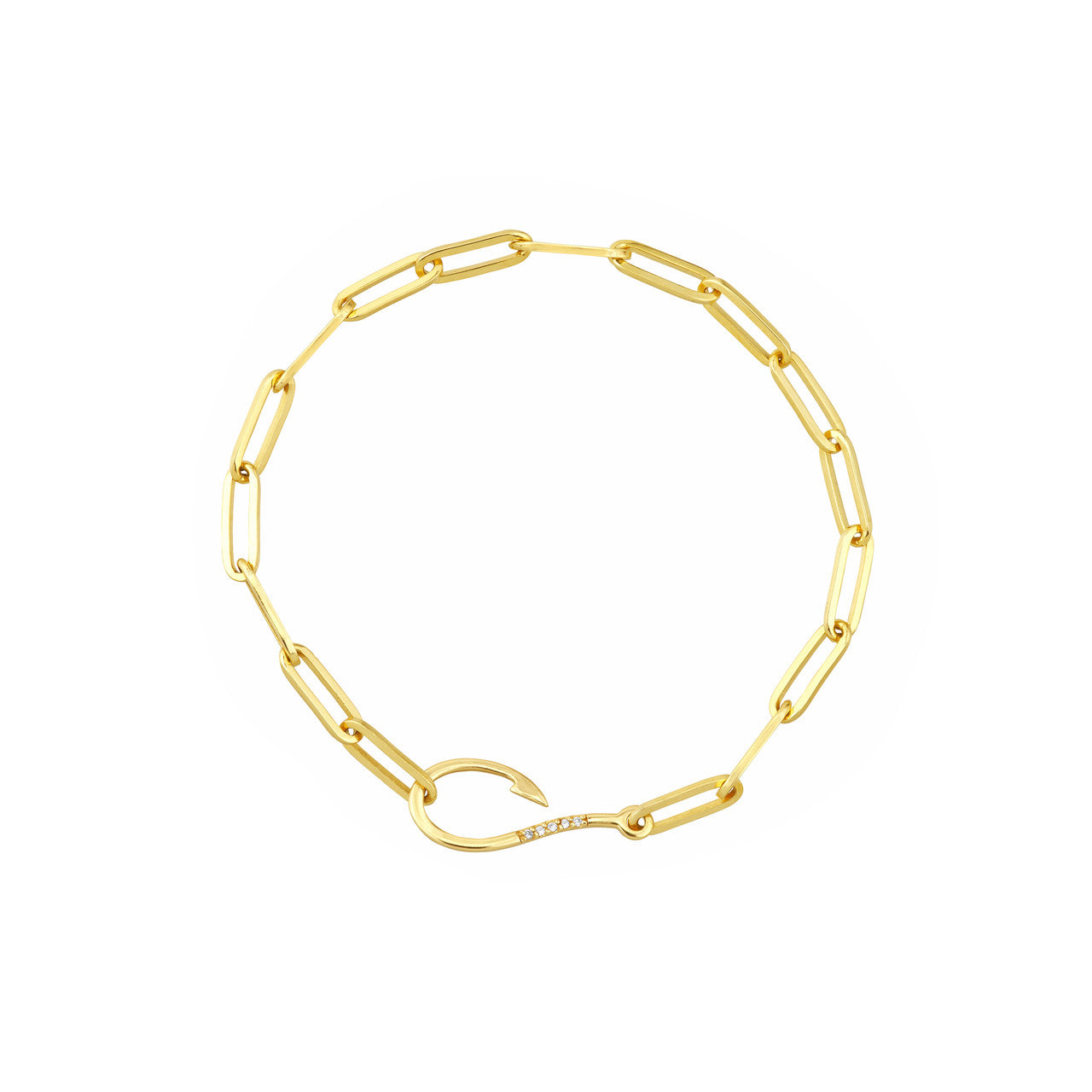 Diamond Hook Paperclip Bracelet