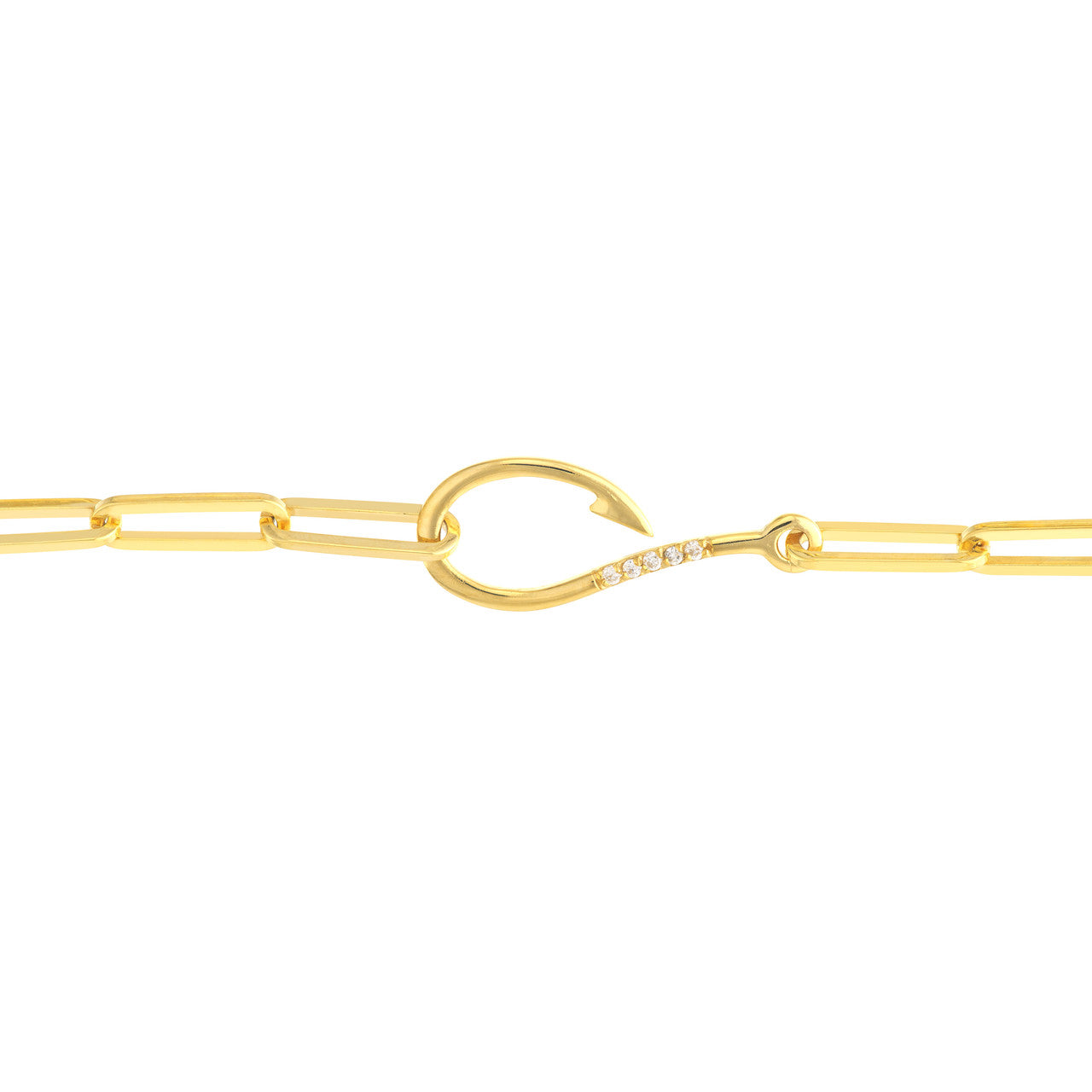 Diamond Hook Paperclip Bracelet