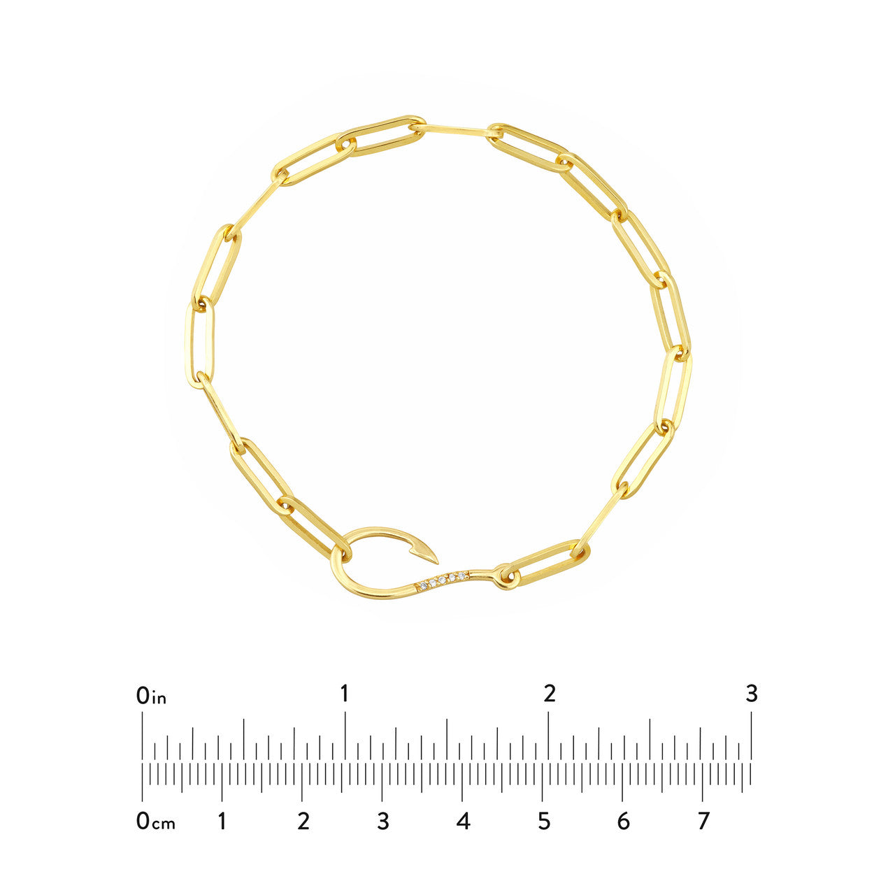 Diamond Hook Paperclip Bracelet