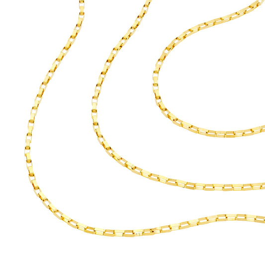 Triple Graduated Box Chain Necklace