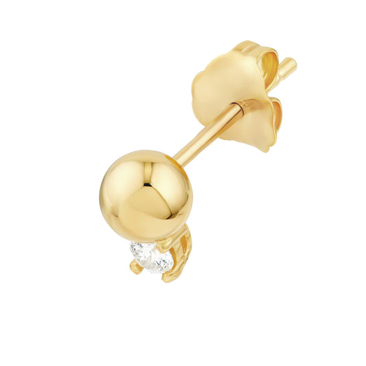 Diamond and Bead Stud Earrings